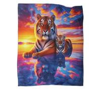 TDSNKAVHB TigerCoperta A Getto 3D in Flanella Leggera LandscapeDecorazione Della Camera Da Letto Per Bambini, Ragazzi, Ragazze, Coperta Super Morbida, Adatta A Tutte Le Stagioni80x90inch(200x230cm)