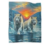 TDSNKAVHB TigerCoperta A Getto 3D in Flanella SunriseCoperta Decorativa Per Bambini, Ragazzi, Ragazze, Coperta Super Morbida, Adatta A Tutte Le Stagioni80x90inch(200x230cm)