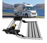 TDSYOCG Scala Elettrica per RV, Gradini Elettrici per Camper con Luci LED, capacità di Carico 400 LBS, Gradini Piegevoli in Lega di Alluminio e Piastra in Acciaio Rinforzato