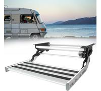 TDSYOCG Scala Elettrica Retrattile per RV con Luci LED, Gradini Elettrici Piegevoli a 2 Step, Gradini in Lega di Alluminio, Pedale Antiscivolo, per Motorhome, Camper, Caravan
