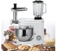 TDSYOCG Universale Impastatrice Robot da Cucina 3 in 1 con Ciotola in Acciaio Inox da 6 L,con Tritacarne, Frullatore E Coperchio Antischizzi, Ideale per Panifici Domestici