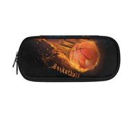 TDTRADD Astuccio per matite da basket per ragazzi, astuccio organizer per scuola e ufficio, con cerniera, materiale scolastico, Bruciare Basket, Taglia unica, Astuccio per matite