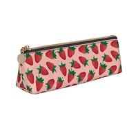 TDTRADD Astuccio per penne da donna, con motivo fragola, colore rosa, semplice scatola da trasporto per adulti, con cerniera liscia, durevole e leggero, per ufficio, Fragola rosa., Taglia unica,