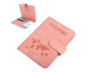 TDUNSYA Porta Passaporto, Custodia Passaporto, Custodia Passaporto da Viaggio Pelle PU, Supporto per Passaporto, per Passaporto, Biglietto, Carte d'imbarco, Biglietti da Visita (Rosa)