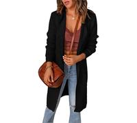 Tdvcpmkk Cardigan da donna con cappuccio giacca a maniche lunghe caldo leggero maglione giacca, Nero , S