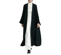 Tdvcpmkk Cardigan da donna oversize a maniche lunghe per autunno e inverno, vestibilità ampia, Nero , L