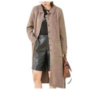 Tdvcpmkk Maglione lungo da donna, lavorato a maglia, soffice, vintage, caldo, a maniche lunghe, in cashmere, Caff, L