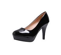 Tdvcpmkk Scarpe da donna con tacco alto a punta con diamanti tacco basso con lacci, Tacco nero, 36 EU