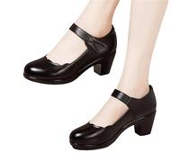 Tdvcpmkk Scarpe da sposa con tacco medio, comode, con suola spessa, adatte per ballerini, Nero , 40 EU