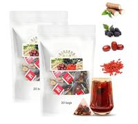 Tè al ginseng e bacche di goji 20/40, tè al ginsengSei Tesori, bustine di tè al ginseng biologico per i reni (40bags)