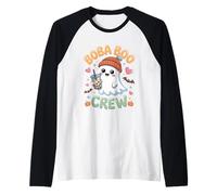 tè al Latte a Bolle Boo Crew Halloween Boba Tea Maglia con Maniche Raglan