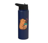 Tè Al Latte Capibara Boba Kawaii Bubble Tea Stainless Steel Insulated Water Bottle