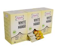 Tè al mango bianco Apsara, set di 3 (60 bustine di tè), tè verde e tè bianco molto profumati con una nota fruttata, meravigliosa combinazione di tè bianco e tè verde