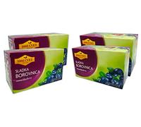 Tè alla frutta delle Alpi - La migliore tisana al gusto di mirtillo 4 confezioni da 20 bustine (80 bustine di tè) (tè dolce ai mirtilli - 80 bustine)