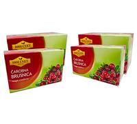 Tè alla frutta delle Alpi - La migliore tisana al gusto di mirtillo rosso 4 confezioni da 20 bustine (80 bustine di tè) (bustine di tè al mirtillo magico - 80 bustine)