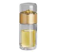 Tè Bottle With Infuser - Borosilicate Glass Material | Leakproof Water Separation Cup and Loose Flower Strainer | For Home Traveling Office Outdoor Driving and Daily Drinking Use