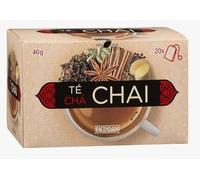 Tè Chai Aromatizzato, 20 Bustine, 40g, con Cannella, Zenzero e Spezie, Senza Caffeina, pack 5