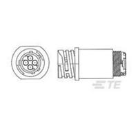 TE Connectivity 796096-2 Connettore circolare Spina dritta Tot poli: 4 1 pz.