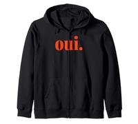tè da Regalo Francese Minimalista Oui Felpa con Cappuccio