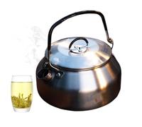 Tè da tè in acciaio - caldaia ad acqua da 0,8 litri e riscaldatore con impugnatura ergonomica, contenitore compatto per dispenser di caffè per cucina, viaggi, campeggio, ufficio o uso da banco