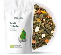 TÈ DI NATALE BIO 100g (50 Tazze) | Tè Verde di Natale con Cannella, Arancia, Pepe Rosa e Chiodi di Garofano REPLANTEA