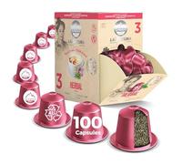 Tè erboso di alta qualità, 100 capsule compatibili con macchine a capsule Nespresso, miscela equilibrata di diverse erbe come camomilla, menta e fiori di lavanda, by La Natura Lifestyle