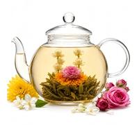 Tè Fiorito Verde con Crisantemo Rosa e Giglio Infuso Aromatico Decorativo Ideale per Teiera in Vetro e Momenti di Relax (Crisantemo e gelsomino)