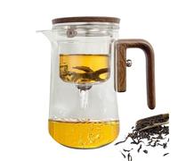 Tè in a infusore - macinata chiara, filtro anti -ripido | Vite portatile sul coperchio, un elegante accessorio per la birra con impugnatura in legno, caraffa di separazione trasparente pe
