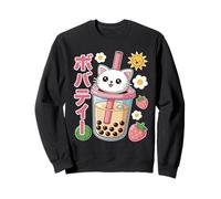Tè Kawaii Cat Boba Felpa