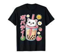 Tè Kawaii Cat Boba Maglietta