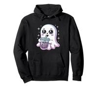 Tè Kawaii Gothic Ghost Boba per Halloween Felpa con Cappuccio