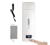 Tè per auto, tazze elettriche da viaggio con riscaldamento da 12 V, con schermo LCD, da viaggio universale da 400 ml, ebollizione riscaldamento rapido a ebollizione per