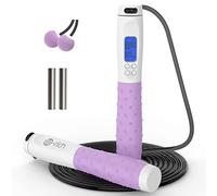 Te-Rich Corda per saltare con pesi per fitness, corda per saltare con contatore, manici pesanti, lunghezza regolabile, corda per saltare senza fili per uomini, donne, bambini, allenamento fitness