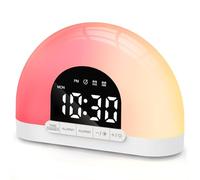 Te-Rich Sveglia luminosa per dormiente profondo, luce diurna con simulazione all'alba, sveglia con 2 sveglie, 10 luminosità lampada da comodino per camera da letto