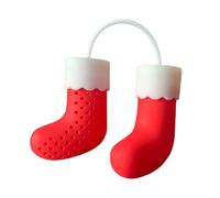 tè sciolto più ripido, mezzo colino da tè - Infusore da tè sciolto in silicone a maglia fine,Colino da tè a forma di calze natalizie riutilizzabili per tè nero