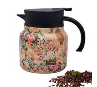 Tè Thermal Vasetti, Retro Floral Pattern Coffee Dispenser, Coffee Caraffe with Tea Infuser, 33,8 Oz Coffee Caraffe, Beverage Dispenser with Strainer, Hot Cold Cof For Keeping Hot Cold Coffee, Tea