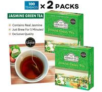 Tè Verde Gelsomino Ahmad Tea #1 Qualità Esclusiva 100 BUSTINE DI TÈ X 2 CONFE...