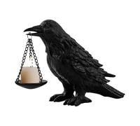 Tea Candle Holder, Scary Statue Decorative Table Centerpieces, Halloween Candle Stand Falso Crow Ornaments For Kitchen Events Indoor Tabletop Haunted House Living Room Bedroom