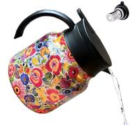 TEA CON FILER - ELEGANT BELLISSIMO FLORALE HERLE IN ELETTORE IN ACCIAIO INOXINO | Contenitore termico isolato, cerofe di produzione di birra da 800 ml per servire il filtraggio versando infusi di
