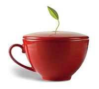 Tea Forte Cafe Cup - Tazza da tè con coperchio, in porcellana, 236 ml, adatta al microonde e alla lavastoviglie