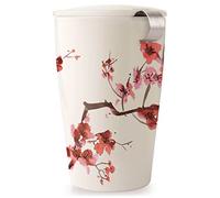 Tea Forte Kati Cup Tazza da infusore da tè in ceramica con cestino e coperchio per ripiani, Fiori Di Ciliegio