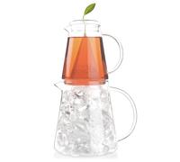 Tea Forte Set di due brocche da tè per tè su ghiaccio, brocca da tè e ghiaccio in vetro da 340 ml e brocca da 680 ml per tè ghiacciato perfetto e lavabile in lavastoviglie