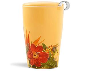 Tea Forte, tazza Kati, tazza con infusore per tè in ceramica con cestello per infusore e coperchio per macerare il tè sfuso in foglie (Paradis)