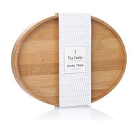 Tea Forte - Vassoio ovale in bambù, per tazza da tè, 22,5 x 18,8 cm