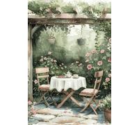 Tea in the Garden Notebook: A5|200 lined pages with left-hand margins notebook|fully bound|Spring Garden design| 2 of 3 in range