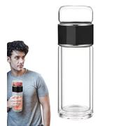 Tea Infuser for Loose Tea - Têa Infuser Glass Bottle | Teâ Bottle with Infusers | Travel Bottles for Infused Teâ | Travel Têâ Infusers Mug | Portable Tumbler | Double Wall Glass Têa Infusêr Bottles