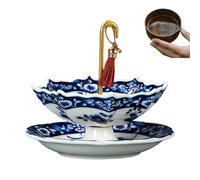 Tea Infuser Set - 304 Stainless Steel Ultra Fine Mesh | Ceramic Chinese Filter With Tray | Loose Leaf Tea Strainer Steepers For Home Kitchen Living Room Bedroom Camping Picnic Office Restaurant Dorm