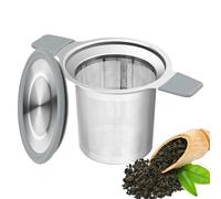 Tea Infuser - Stainless Steel, Mesh Strainer, Large Capacity | Silicone Handle, Lid Included, Easy To Clean, Steep Loose Leaves, Coffee, Teapots, Mugs For Brewing, Home, Kitchen, Tea Lovers