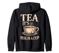 Tea it's a hug in a cup vintage accogliente tea moments Tea Drinker Felpa con Cappuccio