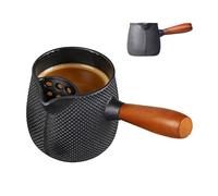 Tea Kettle Cast Iron, Cast Iron Teapot, 600ml Wooden Handle Kettle For Boiling, Brewing Kettles Household Teapot, Spill-Proof For Kitchen Stove Desktop Travel Home Office Dining Dormitory Camping